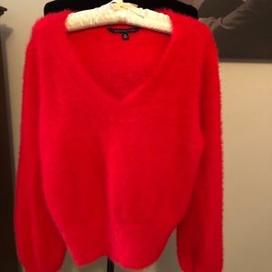 Red fuzzy sweater